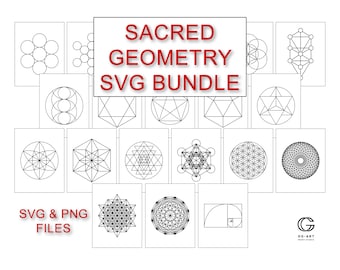Geometria Sacra SVG / Pacchetto di Arte Geometria Sacra / SVG e PNG Spirituali / SVG Geometrico Minimalista / SVG Mandala / Uso Commerciale Incluso