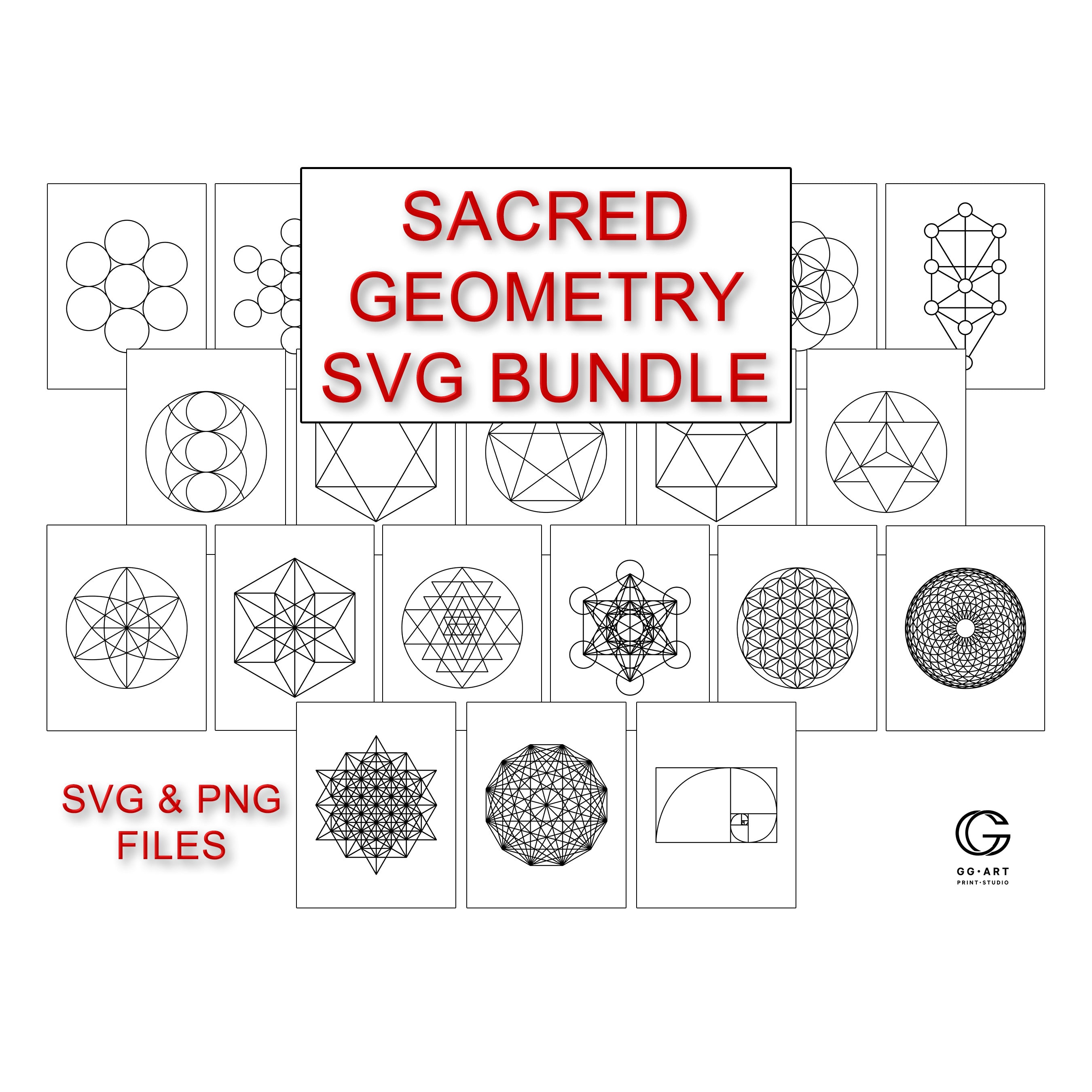 Sacred Geometry Svg | Sacred Geometry Art Bundle | Spiritual SVG & PNG ...