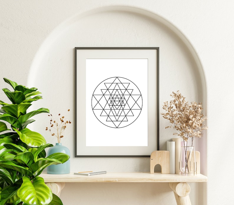 Sri Yantra Wall Art | Sacred Geometry Wall Art | Sri Yantra Print | Sacred Geometry Art ...