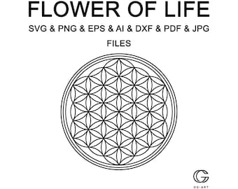 Flower of life vector, Flower of life svg, Sacred geometry svg, Flower of Life Laser Cut Files, Mandala svg, png eps ai dxf pdf jpg svg file