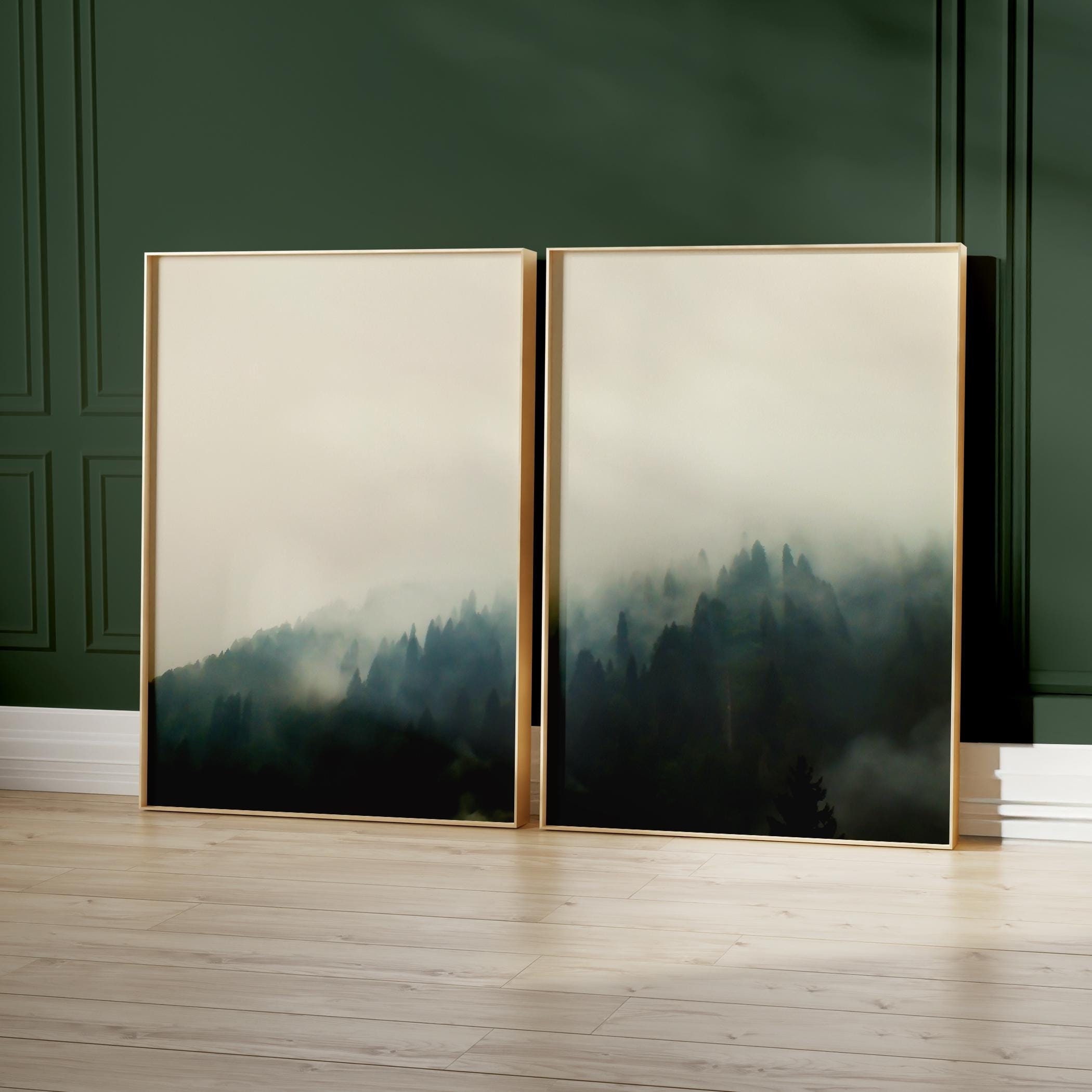 Misty Forest Print Set: Foggy Landscape Wall Art (digital Download) - Etsy