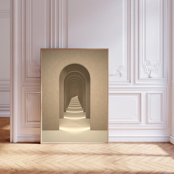 Beige Surrealism Art Print: Abstract Minimalist Wall Decor (Digital Download)