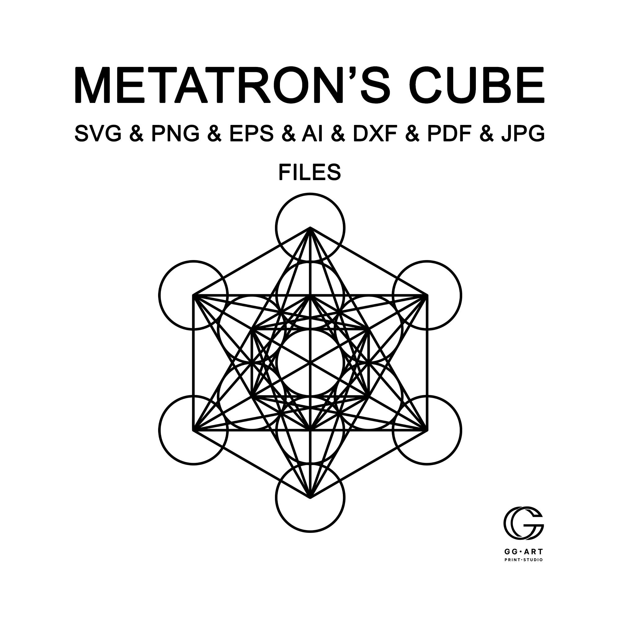 Metatron Cube Laser Cut Files, Metatron's Cube Svg, Sacred Metatron Cube Laser Cut Files, Metatron's Cube Svg, Sacred