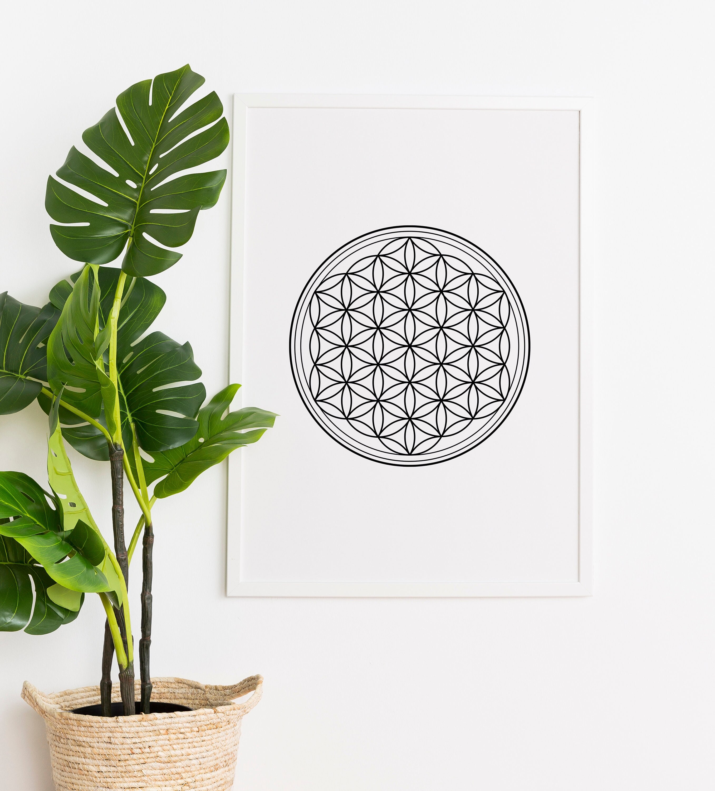 Flower of Life Wall Art Sacred Geometry Wall Art Flower of Life Print ...
