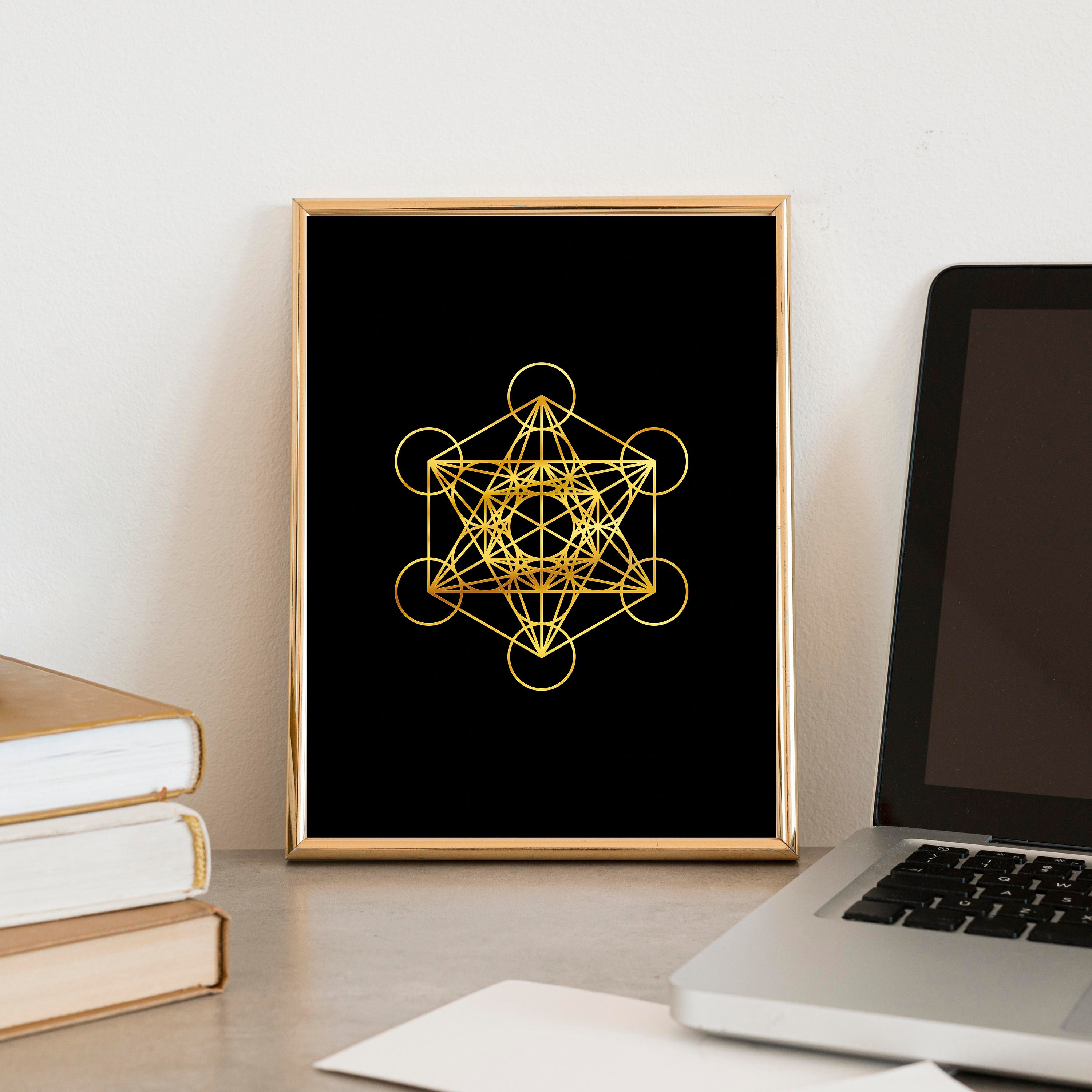 Metatron Print Metatron Cube Poster Sacred Geometry Wall Art Metatron ...