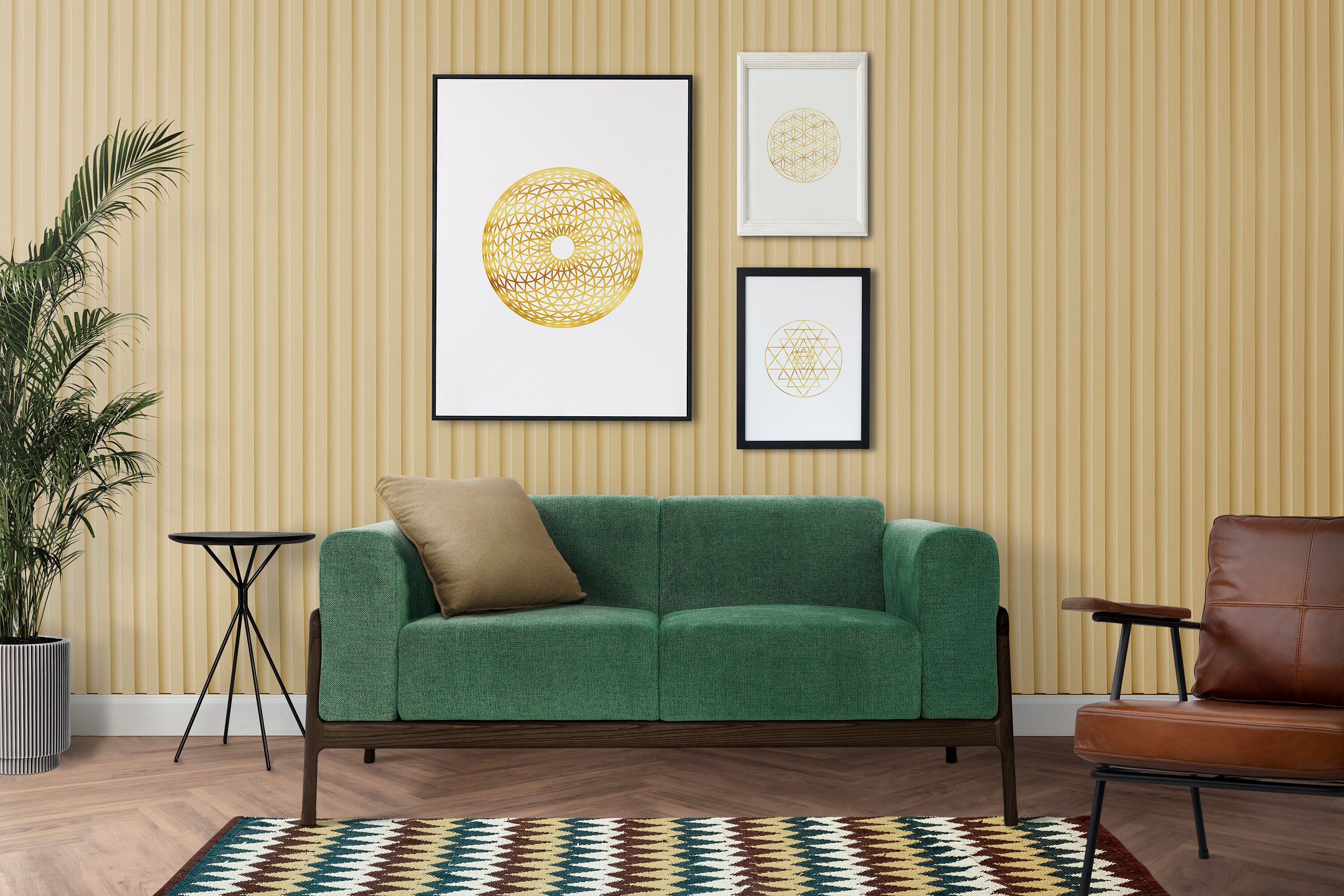 Sacred Geometry Wall Art Set, Flower of Life Gold Print, Sri Yantra ...