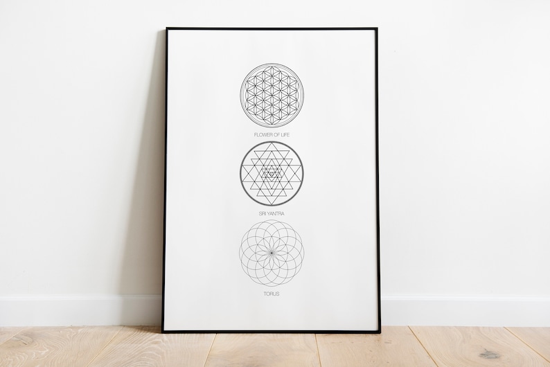 Sacred Geometry Wall Art, Spiritual Wall Decor, Geometric Wall Art ...