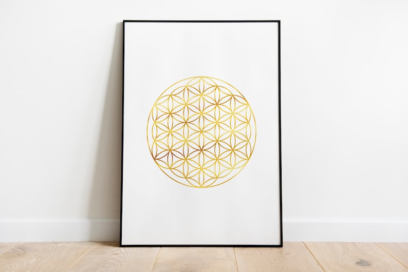 Flower of Life Gold Print | Flower of Life Wall Art | Sacred Geometry ...