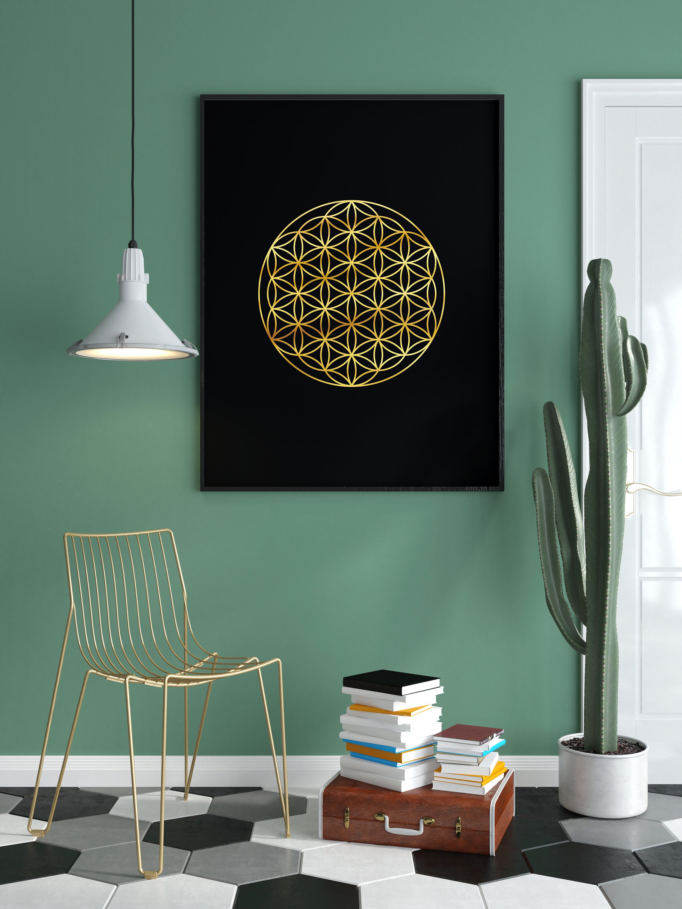 Flower of Life Wall Art Sacred Geometry Wall Art Flower of Life Print ...