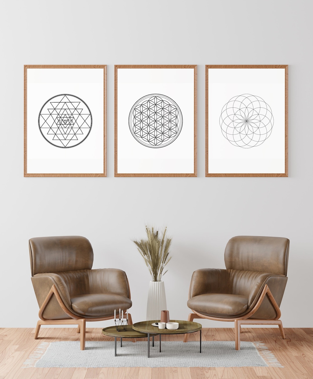 Yoga Studio Wall Art Set, Geometric Wall Art Prints, Pilates Studio ... - Yoga Studio Wall Decor With Geometric Shapes