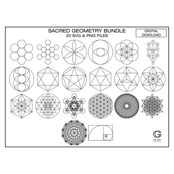 Sacred Geometry Svg | Sacred Geometry Art Bundle | Mandala svg | Spiritual SVG & PNG | Minimalist Geometric svg | Commercial Use Included