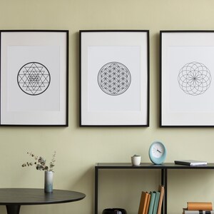 Image showcasing Yoga Studio Wall Art Set, Geometric Wall Art Prints, Pilates Studio ...