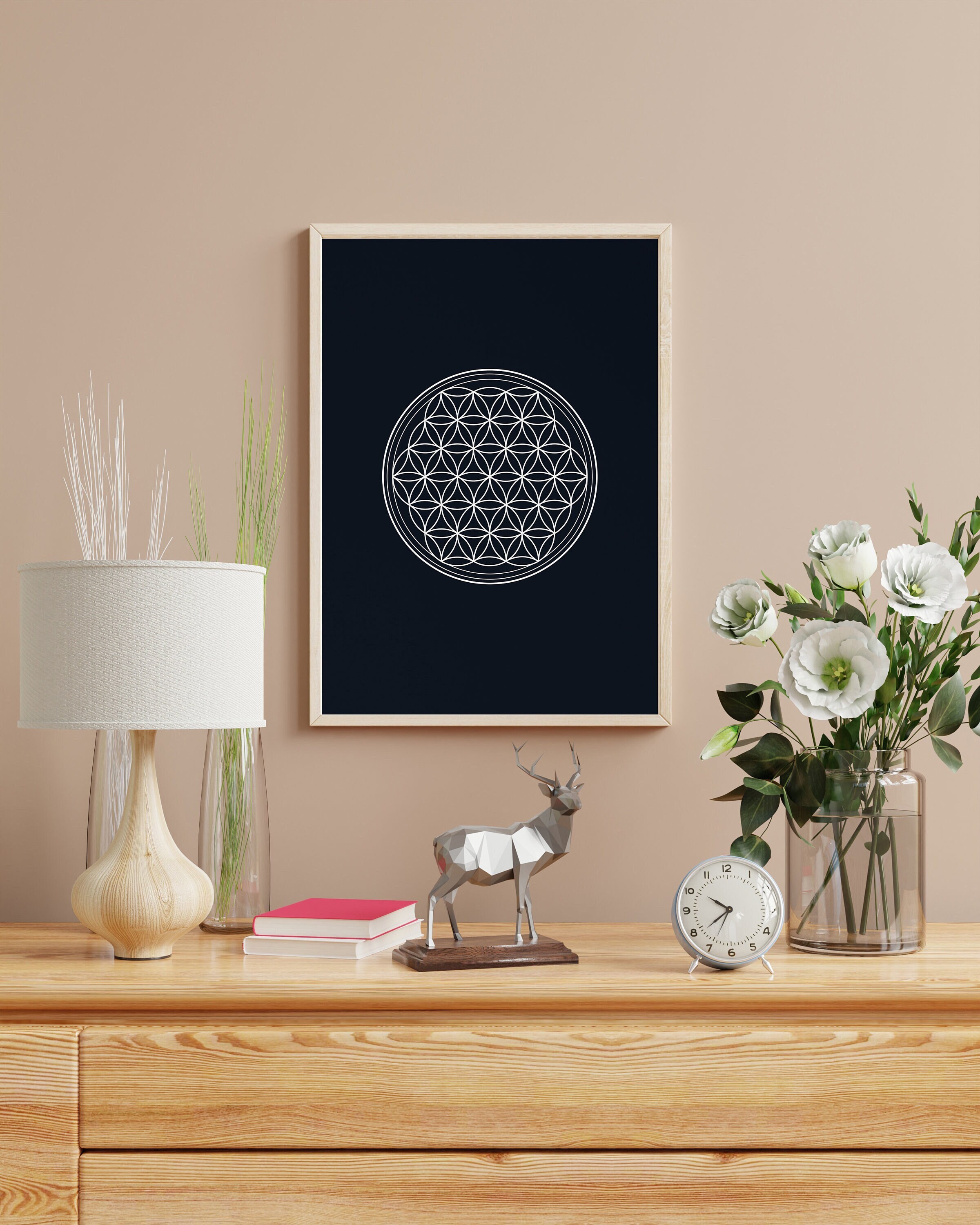 Flower of Life Wall Art, Sacred Geometry Wall Art, Flower of Life Print ...