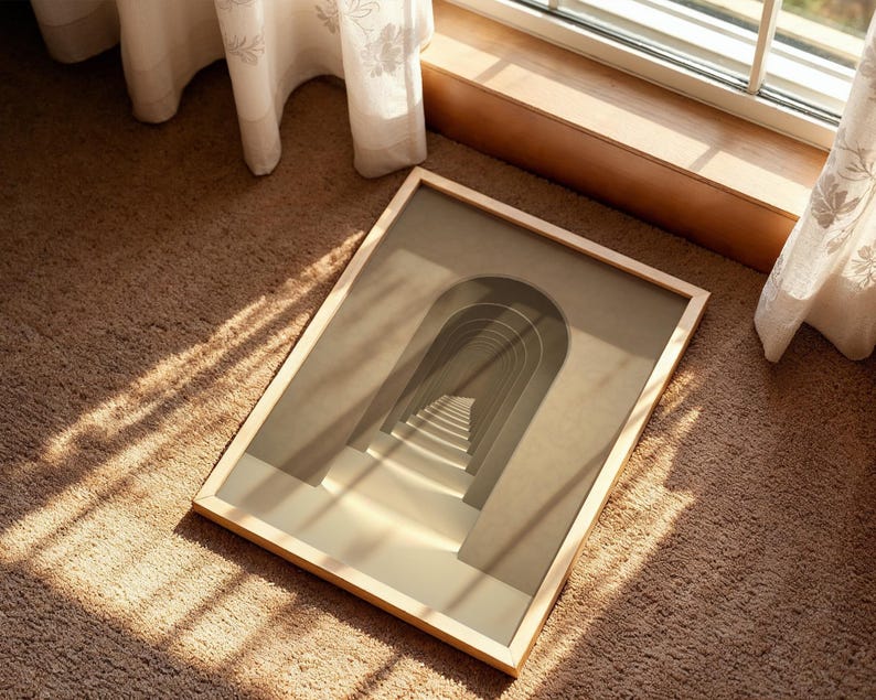 Beige Surrealism Art Print: Abstract Minimalist Wall Decor (Digital Download) image 7