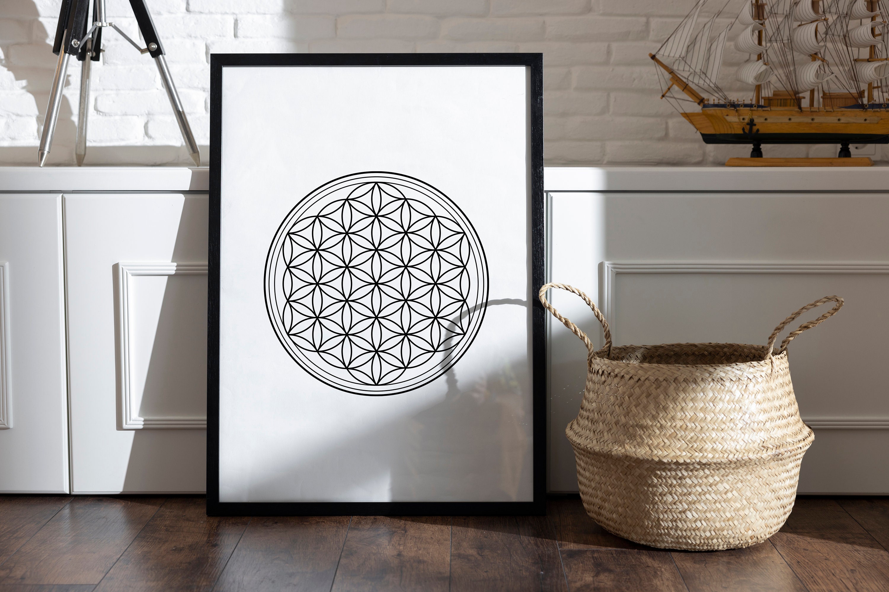 Flower of Life Wall Art Sacred Geometry Wall Art Flower of Life Print ...