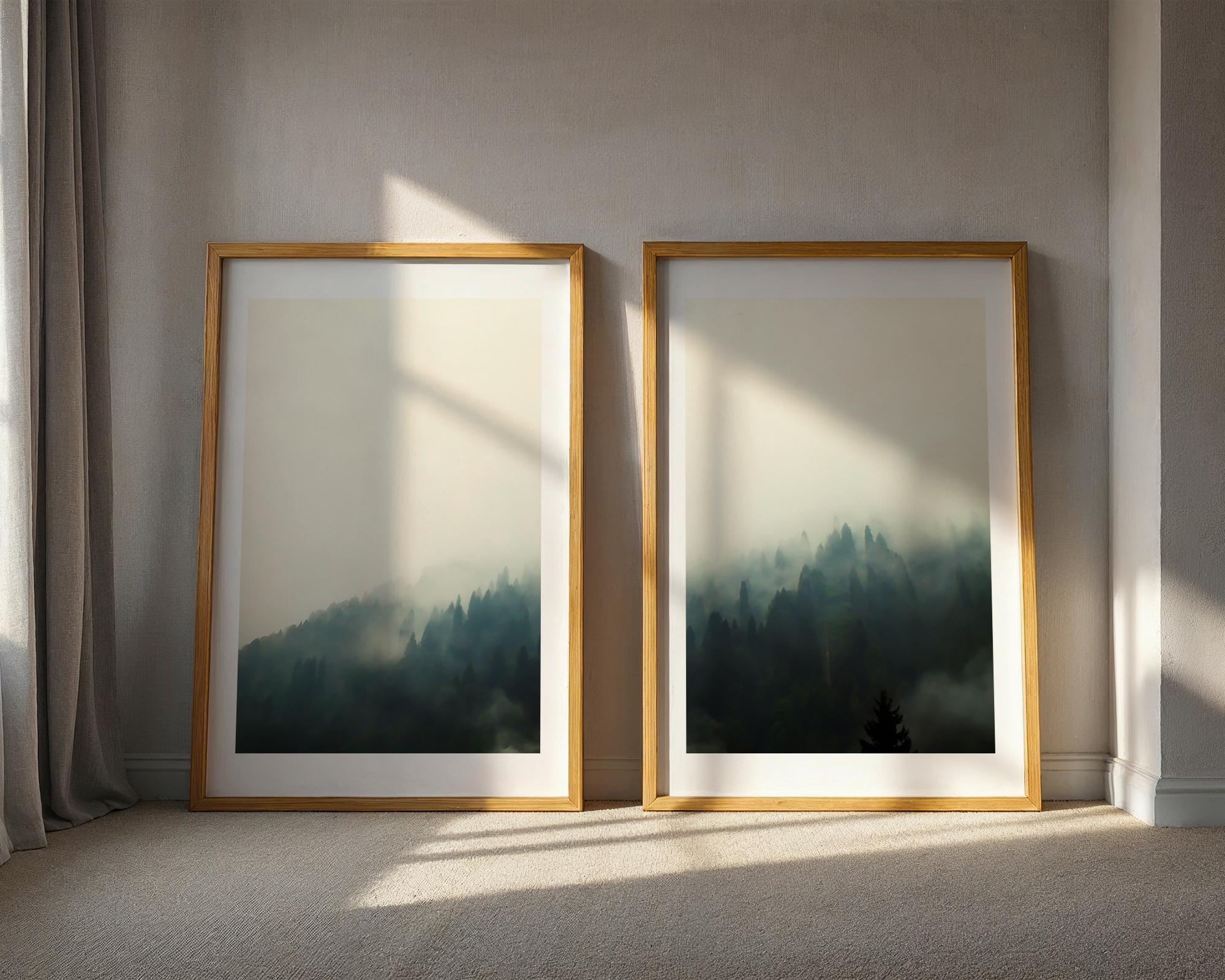 Misty Forest Print Set: Foggy Landscape Wall Art (digital Download) - Etsy