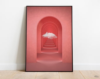 Surreal Art Print | Surreal Wall Art | Pink Wall Art | Cloud Print | Surrealism | Abstract Wall Art | Eclectic Wall Art | Modern Wall Art