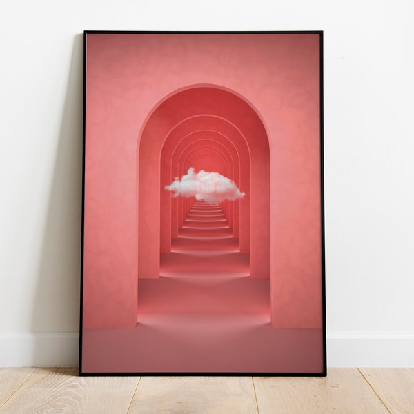 Surreal Art Print | Surreal Wall Art | Pink Wall Art | Cloud Print | Surrealism | Abstract Wall Art | Eclectic Wall Art | Modern Wall Art