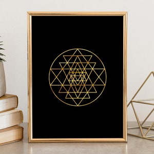 Sacred Geometry Wall Art Set, Set of 4 Prints, Flower of Life Print ...