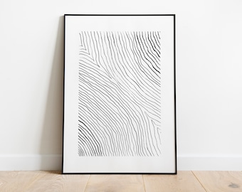 Minimalist Line Art Print: Abstract Black and White Wall Decor (Digital Download)