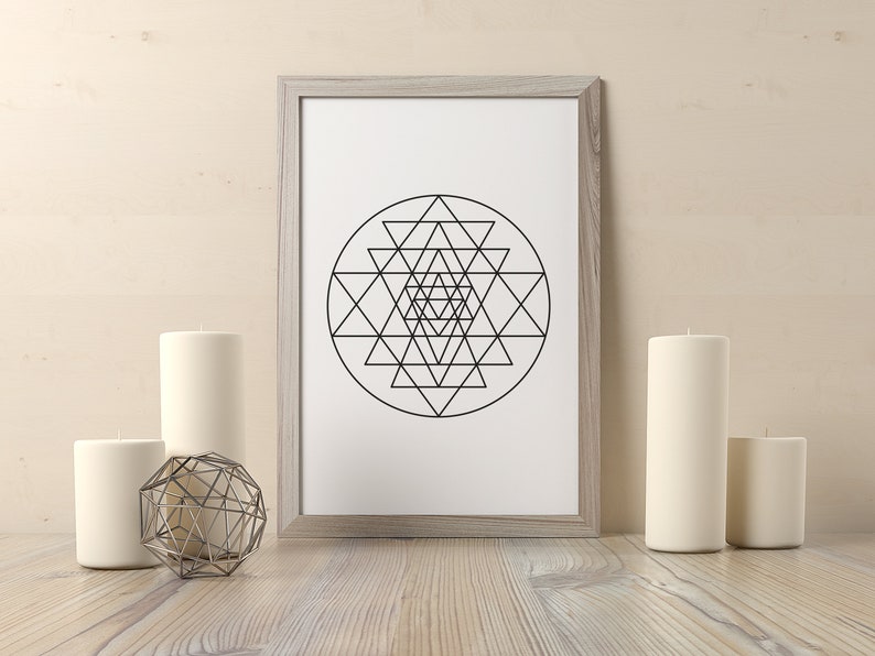 Sri Yantra Wall Art Sacred Geometry Wall Art Sri Yantra Etsy