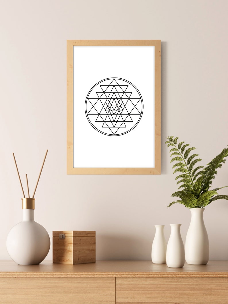 Sri Yantra Print | Sacred Geometry Wall Art | Sri Yantra Wall Art ...