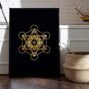 Metatron Print Metatron Cube Poster Sacred Geometry Wall Art Metatron ...
