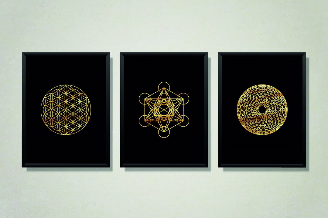 Sacred Geometry Wall Art Set, Geometric Art, Printable Wall Art Set of ...