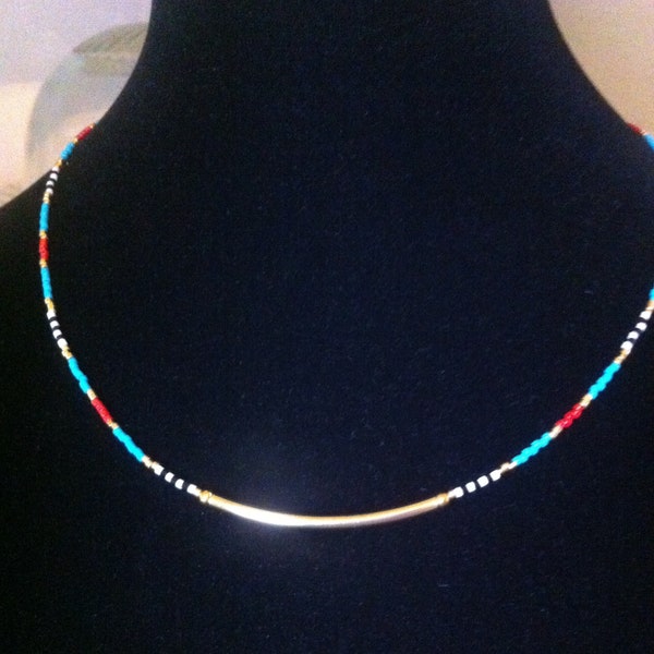 Japanese Glass Bead Necklace Etsy