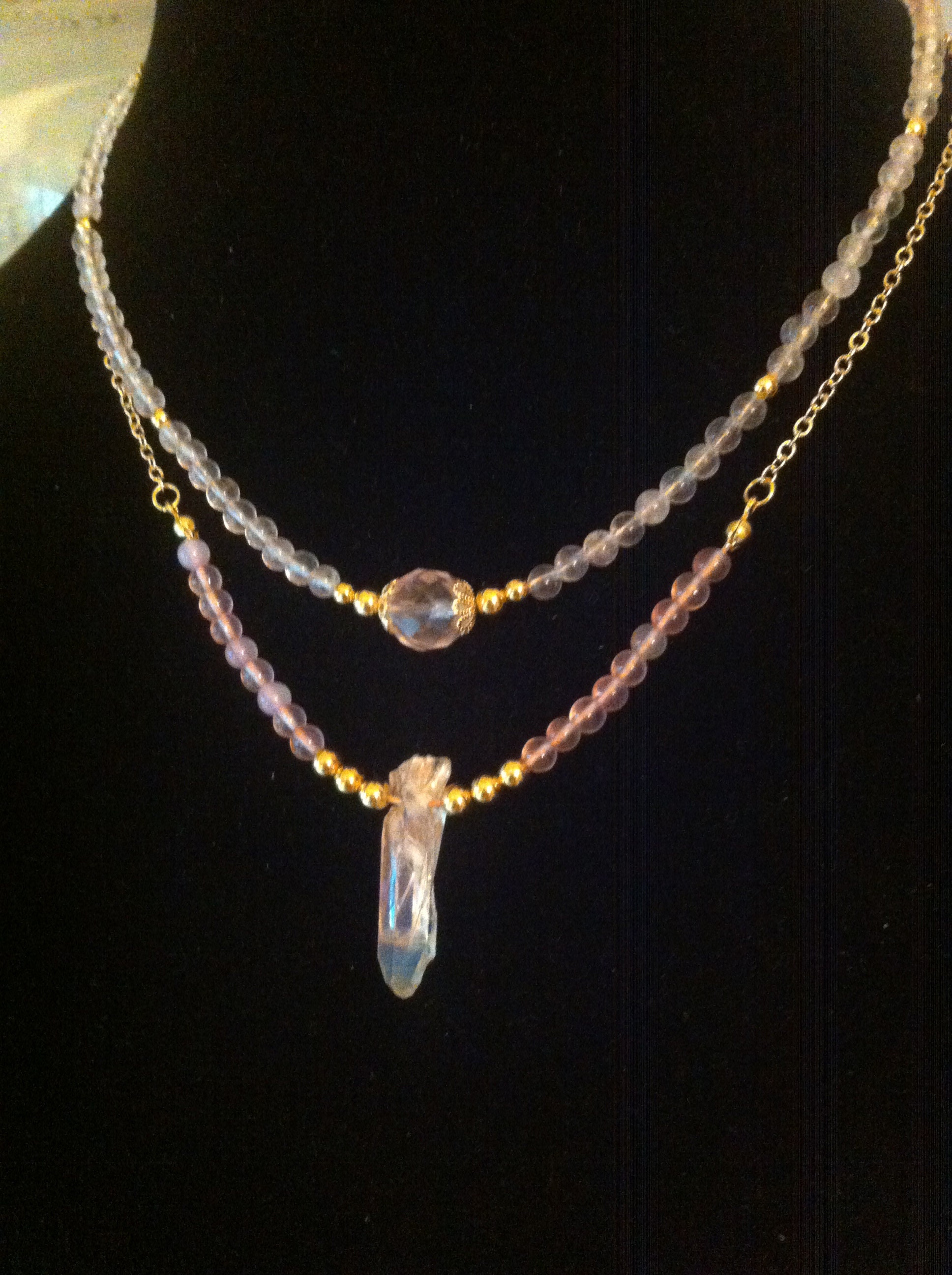 Chokers of Rose Quartz and a Pink Angel 