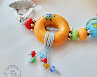 Bright Summer Day - Colorful Lampwork Bead Bracelet | Gift Boxed