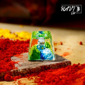 HAVIGift Personalized Osshaaw0tt Poké Keycaps Resin Keycap OEM Profile Keycap Esc Keycap for Mechanical Keyboard MX Switch 1U HOT