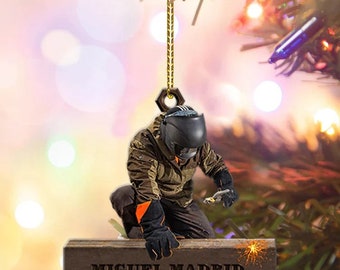 Personalized Welder Ornament Helmet And Gloves Christmas Ornament For - Lovem-oom