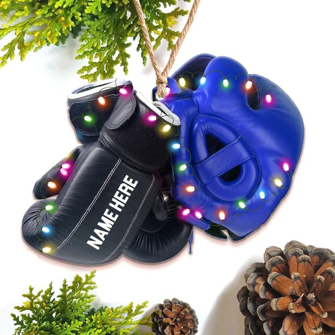 Boxing Gloves and Helmet Ornament Personalized Boxing Gloves Etsy
