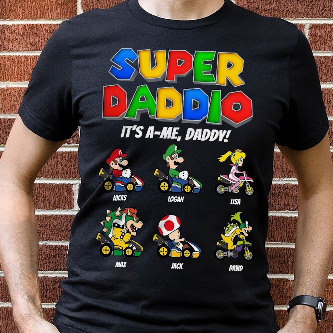 Personalized Dad Super Daddio T Shirt, Father' Day Gift, Custom Kids Name, Best Dad Ever T
