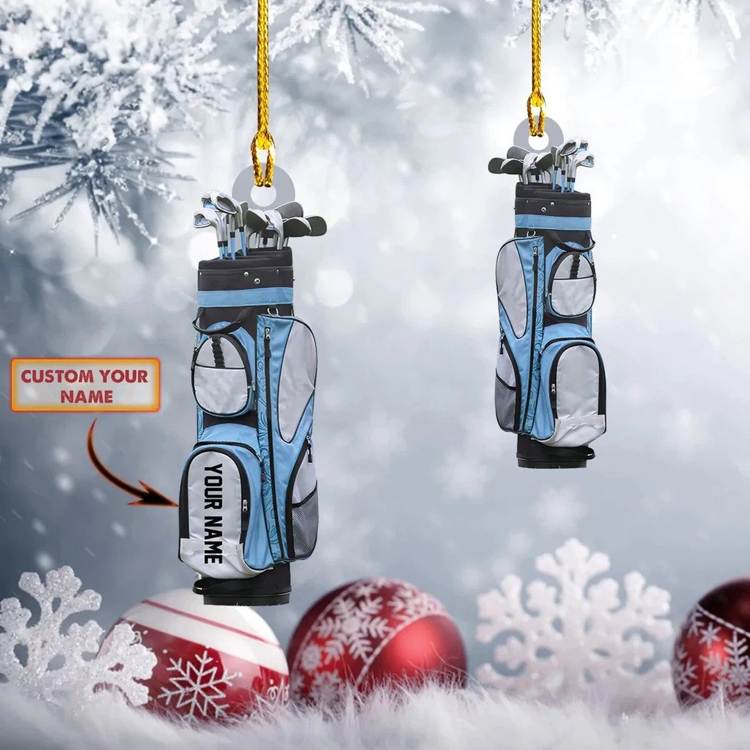 Personalized Golf Bag Christmas Ornament for Golf Players, Custom Golf