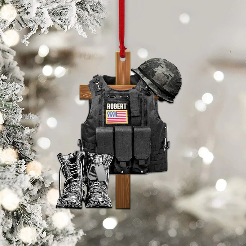 Personalized Ornament Military Tactical Vest Custom Name Gift Etsy