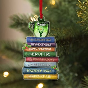 Personalized Book Christmas Ornament, Book Lover Christmas Ornament Bookaholic Book Fan Ornament, Bookshelf Ornament, Gift for Book Lovers
