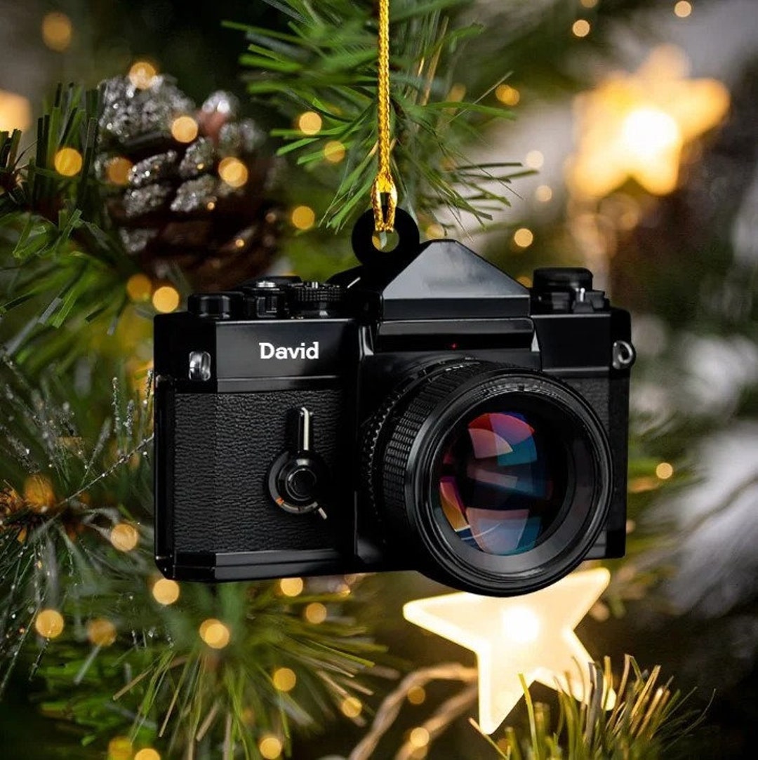 Personalized Camera Ornament Custom Shaped Acrylic Camera Ornament, Christmas Ornament Camera