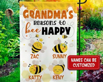 Bee様 Personalized Garden Flag for Nana Reasons to Be Happy Funny