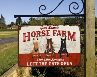 Live Like Someone Left The Gate Open Wood Sign - Rustic Horse Decor For Farmhouse, Cottagecore - View #2