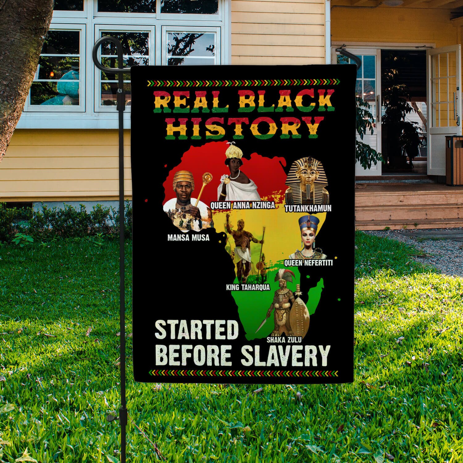 Real Black History African American Flag Black History Month Garden ...