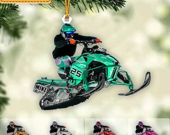 Personalized Snowmobile Rider Christmas Ornament Snowmobile Rider Ornament Gift for Snowmobile Lovers Snowmobile Rider Ornament