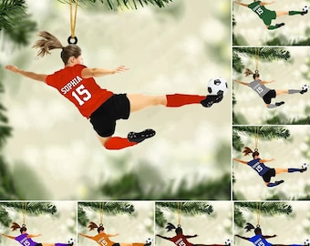Personalized Soccer Ornament, Soccer Ornaments for Christmas Tree Soccer Christmas Ornaments, Soccer Ball Ornaments for Christmas Tree