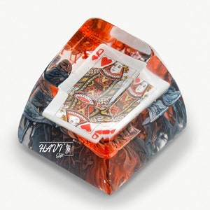 HAVIGift Customize Playing Cards Keycap, Artisan Resin Keycap Handmade SA Keycaps Cherry MX Mechanical Gaming Keyboard, Poker 52 Card Keycap