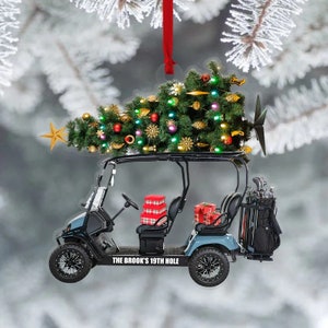 Personalized Golf Cart Christmas Ornament for Golf Players, Custom Golf Cart Color Ornament for Dad, Golf Christmas Ornament