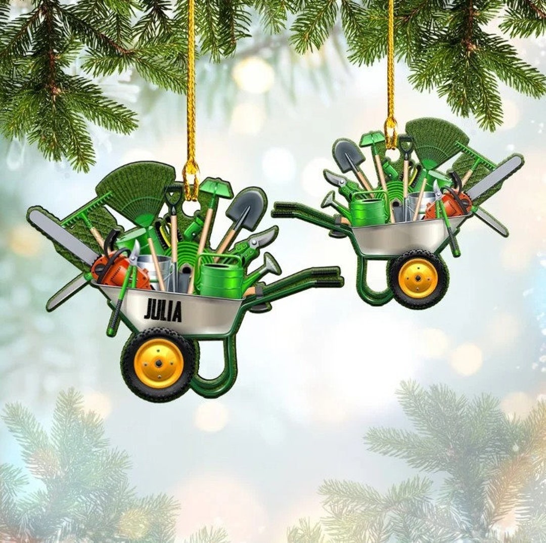 Personalized Garden Tool Ornament for Gardener Custom Shaped Etsy