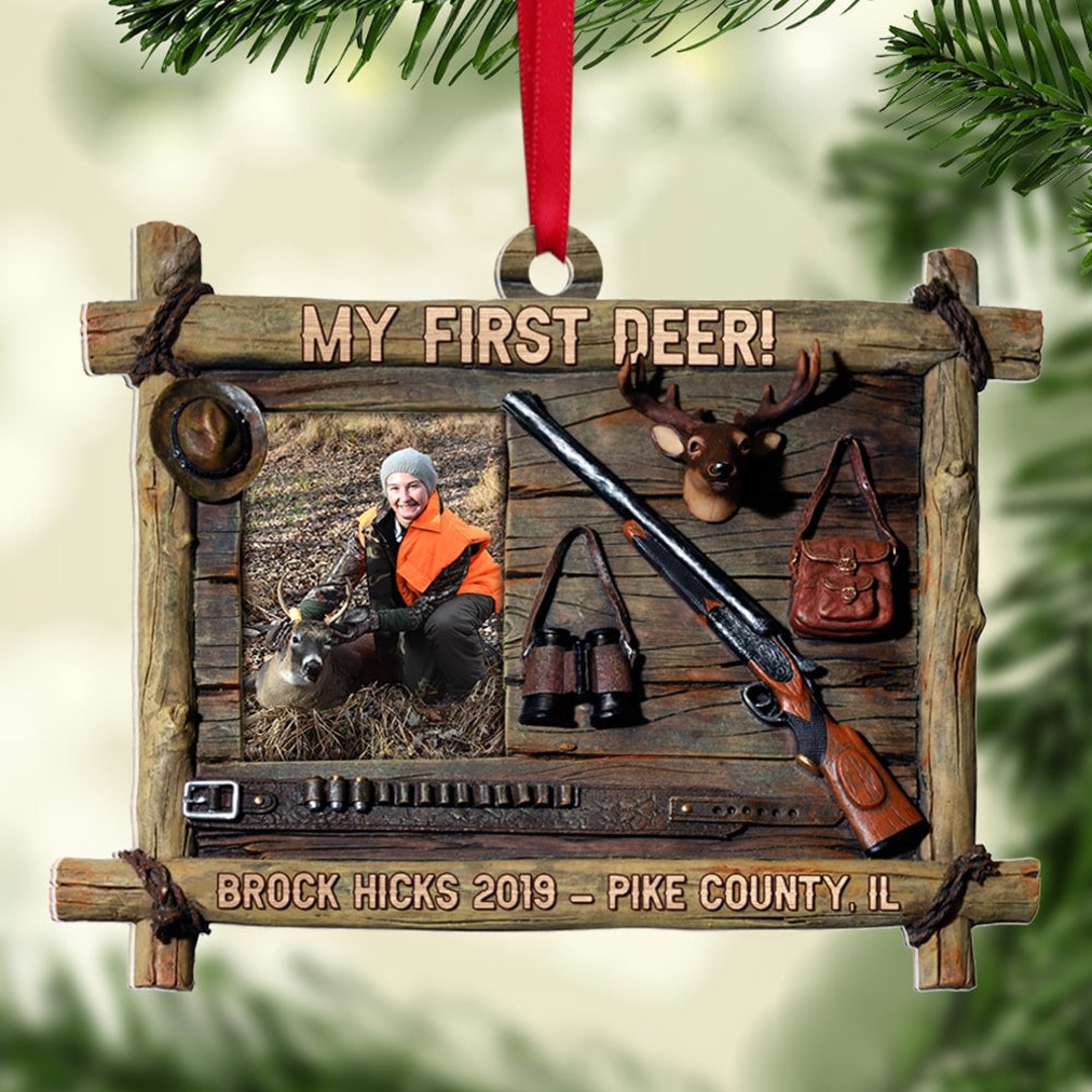 Personalized Hunting Photo Ornament, Hunter Christmas Ornament, Hunter ...