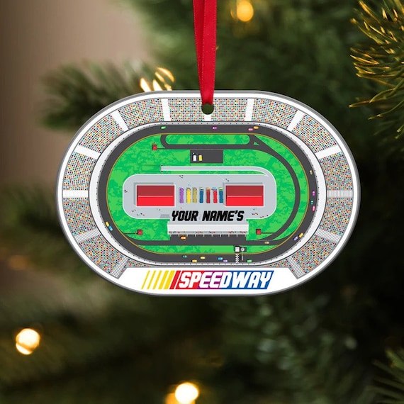クリスマス飾り レーシングスピードウェイオーナメント パーソナライズされた