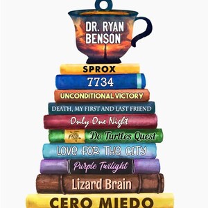 Personalized Bookstack Ornament, Book Lover Christmas Ornament Bookaholic Book Fan Ornament, Bookshelf Ornament, Gift for Book Lovers